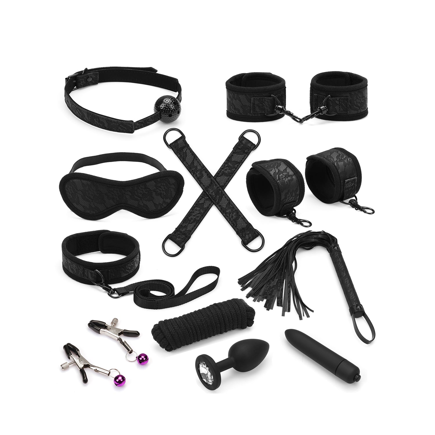 Beginner Bondage Kit 11 Piece Black Lace Set – Liebe Seele