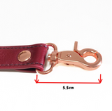 Wine red leather strap with rose gold hardware