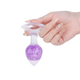 Heart-shaped Crystal Anal Plug - Purple