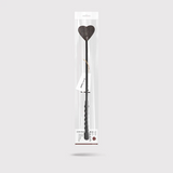 Wild Gent: Brown Leather Riding Crop with Heart Shape Tip