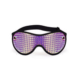 Holographic purple blindfold from Vivid Murasaki beginner's bondage kit with shimmering pattern and black elastic band