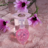 Heart-shaped Crystal Anal Plug - Pink