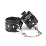Faux crocodile leather wrist cuffs with chain for Temptation Under Bed Mattress Restraint Kit