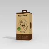Packaging of Vegan Fetish SM Cafe Ball Gag featuring eco-friendly materials and coffee-themed design, with antique bronze highlights and adjustable fit information