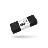 Black Vegan Leather Blindfold by Dark Candy collection in stylish packaging for sensory deprivation and bondage play