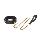 Samurai: Thick Leather Collar with Leash