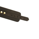 Samurai: Thick Leather Handcuffs with Copper-plated Metal