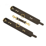 Samurai: Thick Leather Ankle Cuffs with Copper-plated Metal