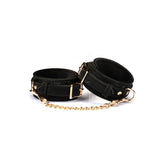 Boudoir Amor: Black Anklecuffs with Gold Hardware