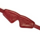 Limited Edition:Italian Blood Red- Leather Blindfold with Gold Buckle