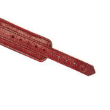 Limited Edition:Italian Blood Red- Leather Collar with Chain Leash