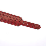 Limited Edition:Italian Blood Red- Leather Handcuffs with Gold Hardware