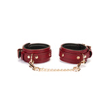 Limited Edition:Italian Blood Red- Leather Handcuffs with Gold Hardware