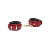 Limited Edition:Italian Blood Red- Leather Handcuffs with Gold Hardware