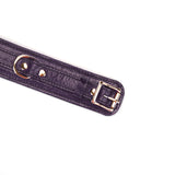 Limited Edition: Italian Dark Purple- Leather Ankle Cuffs with Gold Hardware