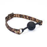 Vegan Fetish SM Cafe Ball Gag crafted from coffee grounds and cork with antique bronze metal details and adjustable strap