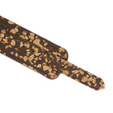 Close-up of eco-friendly SM Cafe Handcuffs made from cork and coffee grounds with textured design