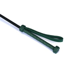 Mossy Chic Leather Riding Crop with heart-shaped tip for bondage spanking, featuring braided handle and sturdy wrist loop