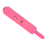 Lustre Rosa: Pink Leather Wrist Cuffs with Gold Hardware