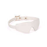 Boudoir Amor: White Blindfold with Gold Buckle