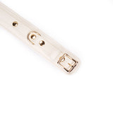 Boudoir Amor: White Handcuffs with Gold Hardware