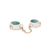 Boudoir Amor: White Handcuffs with Gold Hardware