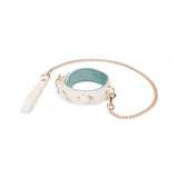 Boudoir Amor: White Collar with Gold Chain Leash