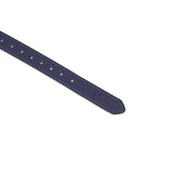 Cerulean Dominion:Blue leather blindfold with silver buckle