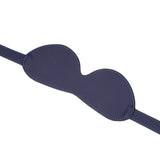 Cerulean Dominion:Blue leather blindfold with silver buckle