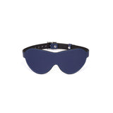 Cerulean Dominion:Blue leather blindfold with silver buckle
