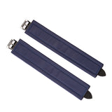 Cerulean Dominion:Blue leather handcuffs with silver hardware
