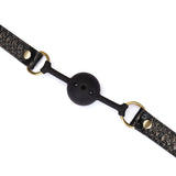 Crocodile Noir: Silicone Ball Gag (1.7 inch diameter) with Leather Straps