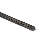 Crocodile Noir: Black Leather Collar with Chain Leash