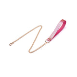 Lustre Rosa: Pink Leather Collar with Chain Leash