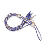 Blue and Silver Leather Cat O Nine Tails Whip