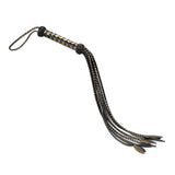 Black and Gold Leather Cat O Nine Tails Whip