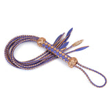Blue and Gold Leather Cat O Nine Tails Whip