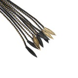Black and Gold Leather Cat O Nine Tails Whip