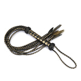 Black and Gold Leather Cat O Nine Tails Whip
