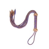 Blue and Gold Leather Cat O Nine Tails Whip