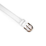 White Leather Collar with Gold Hardware