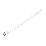 White Leather Collar with Gold Hardware