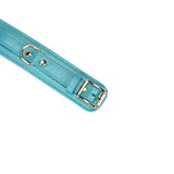 Blue Lamb leather wrist cuffs