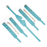 Blue Lamb Leather 3 Pieces Bondage Set