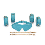 Blue Lamb Leather 3 Pieces Bondage Set