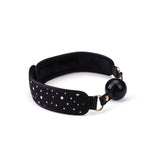 Starry Nights ballgag from Bound You Beginner's Bondage Kit with black and gold detail and star pattern