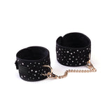 Starry Nights Black and White Wrist Restraints with Gold Chain from Bound You Beginner's Bondage Kit