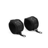 Black lace neoprene ankle restraints from Bound You beginner's bondage kit
