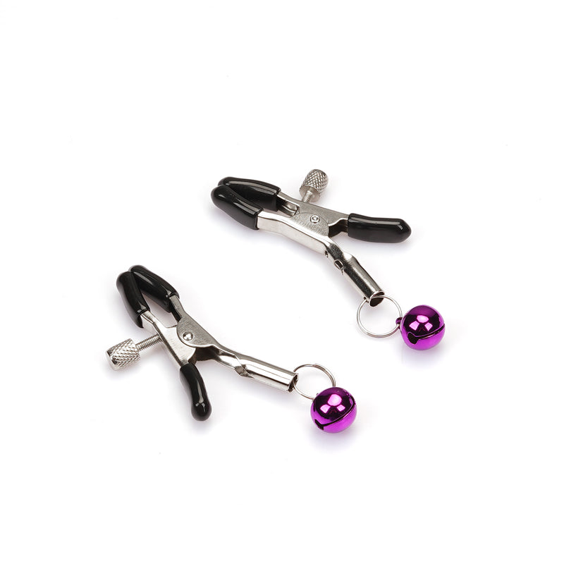 Black and purple nipple clamps from Bound You beginner's bondage kit