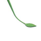 Premium cow leather leaf-shaped paddle, green handcrafted leather crop with stud detailing from LIEBE SEELE.